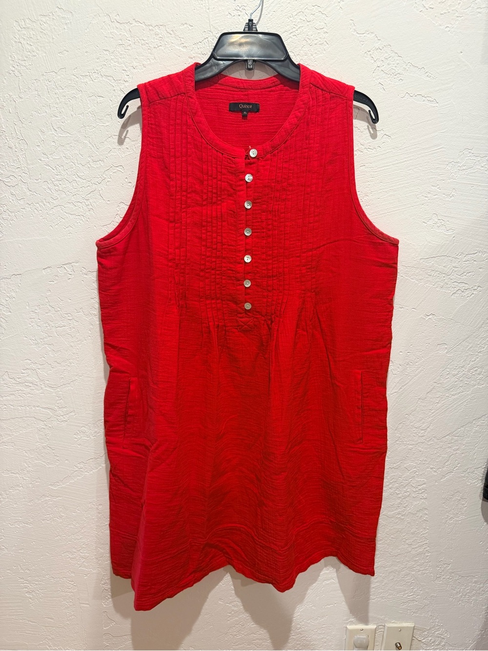 Quince 100% Organic Cotton Gauze Sleeveless Swing Dress